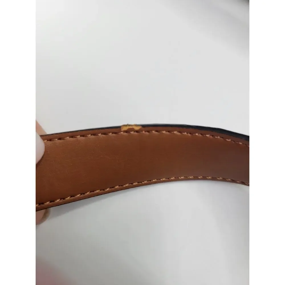 Ralph Lauren Pebbled Leather Black L Leather Brass Waist 38